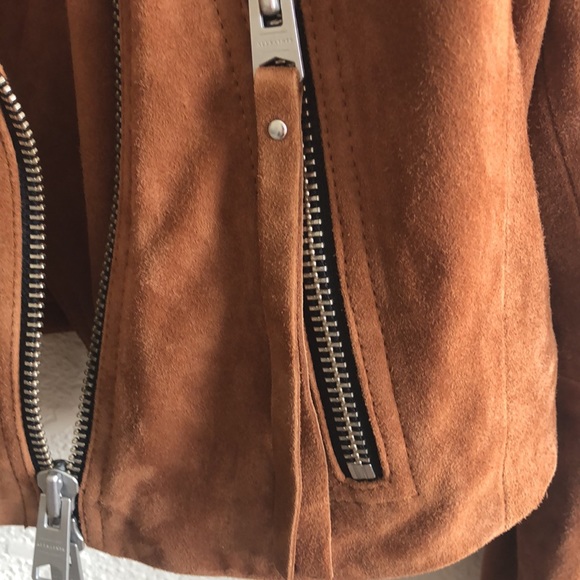 All Saints Elora Suede Biker Jacket (Size 10) NWT - Picture 9 of 13